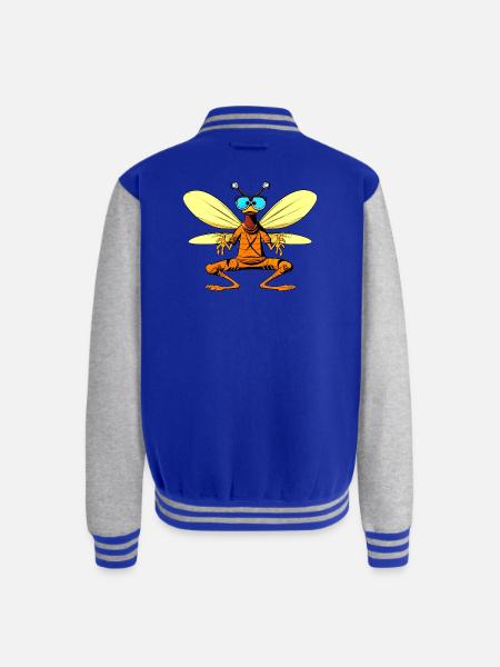Fly Yogi - Unisex College Sweat Jacket - royal/heather grey