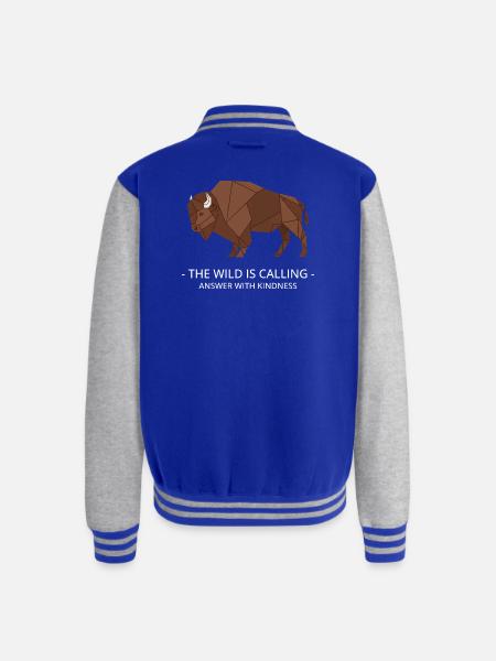 The wild is calling - Unisex College Sweat Jacket - royal/heather grey