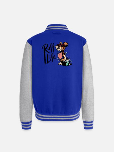 Splashy Sunglasses Pup - Unisex College Sweat Jacket - royal/heather grey