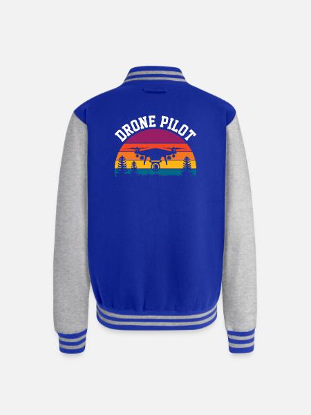 Drone Pilot - Unisex College Sweat Jacket - royal/heather grey