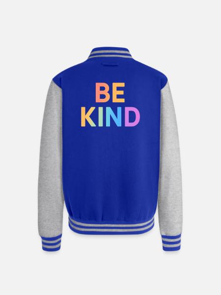 Be Kind Gradient Letters - Unisex College Sweat Jacket - royal/heather grey
