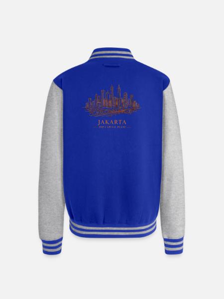 Jakarta Pulse City Skyline - Unisex College Sweat Jacket - royal/heather grey