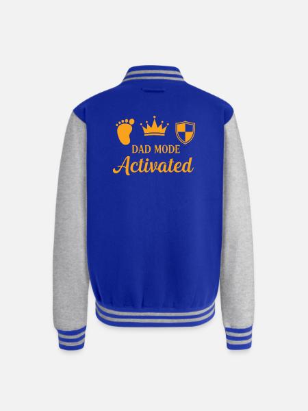 Dad Mode Activated - Unisex College Sweat Jacket - royal/heather grey