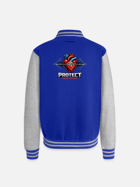 Protect Your Heart - Unisex College Sweat Jacket - royal/heather grey