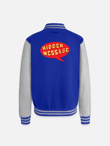 Hidden Message Speech Bubble - Unisex College Sweat Jacket - royal/heather grey