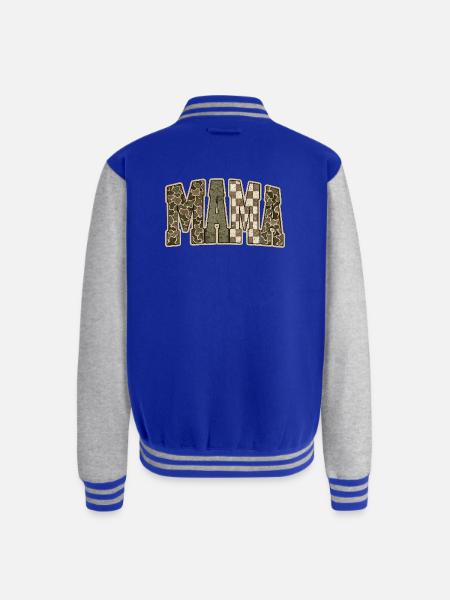 MAMI Camo Checkerboard - Unisex College Sweat Jacket - royal/heather grey