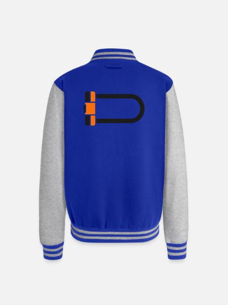 Bicycle U Lock Graphic - Unisex College Sweat Jacket - royal/heather grey