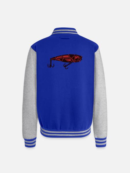 Fishing Lure Bait Predator - Unisex College Sweat Jacket - royal/heather grey