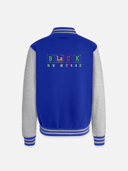 Black Nurse Registered Nurse - Unisex College Sweat Jacket - royal/heather grey