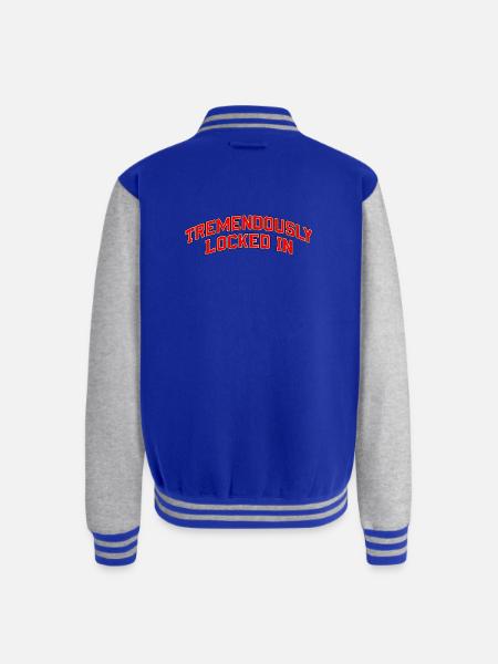 Tremendously Locked In - Unisex College Sweat Jacket - royal/heather grey
