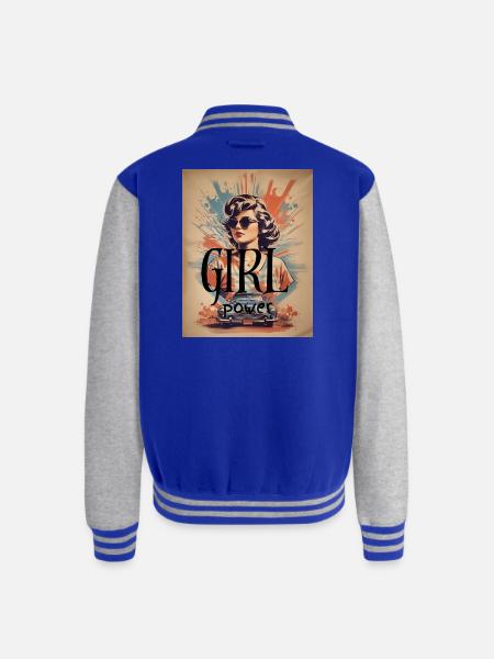 GIRL Power Retro Ride - Unisex College Sweat Jacket - royal/heather grey
