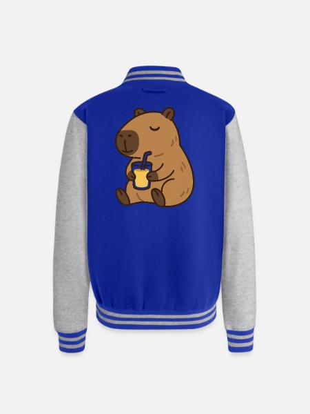 Bear Sips Sunshine - Unisex College Sweat Jacket - royal/heather grey