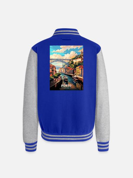 Porto Portugal Travel - Unisex College Sweat Jacket - royal/heather grey
