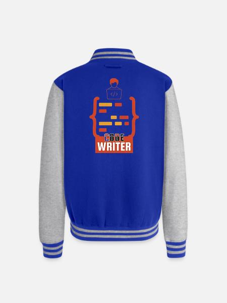 Code Writer Emblem - Unisex College Sweat Jacket - royal/heather grey
