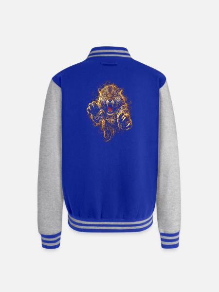 Blazing Jaguar Roar - Unisex College Sweat Jacket - royal/heather grey