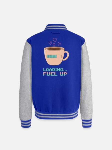 Coffee Loading… - Unisex College Sweat Jacket - royal/heather grey