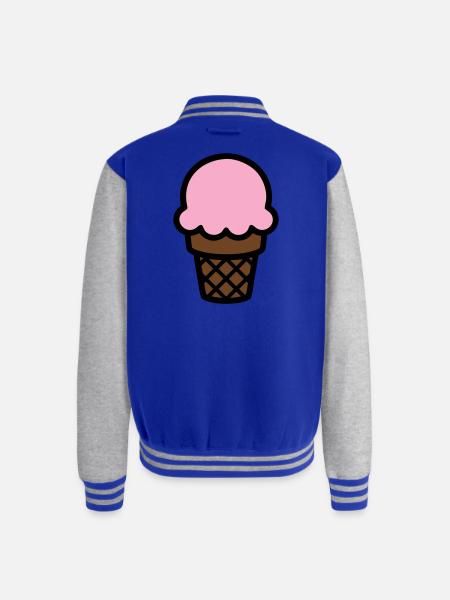 Ice Cream Cone Icon - Unisex College Sweat Jacket - royal/heather grey