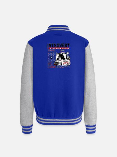 Introvert Weekend Survival Schedule - Unisex College Sweat Jacket - royal/heather grey