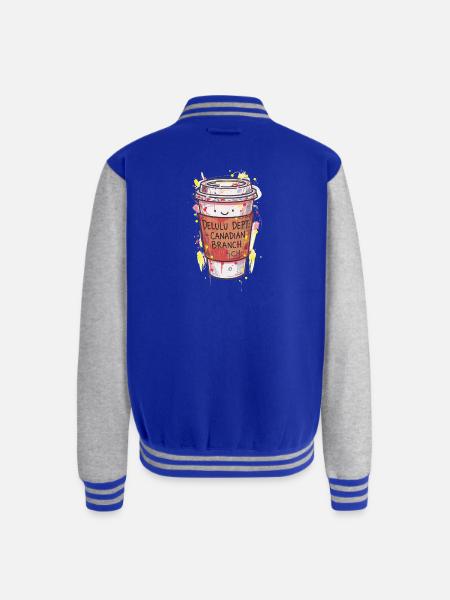 Delulu Dept Canadian Branch Cup - Unisex College Sweat Jacket - royal/heather grey