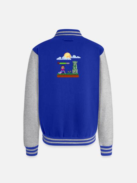 Pixel Heroine Art Design - Unisex College Sweat Jacket - royal/heather grey