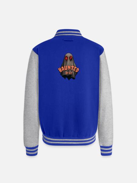 Haunted by 6/7 Ghost - Unisex College Sweat Jacket - royal/heather grey