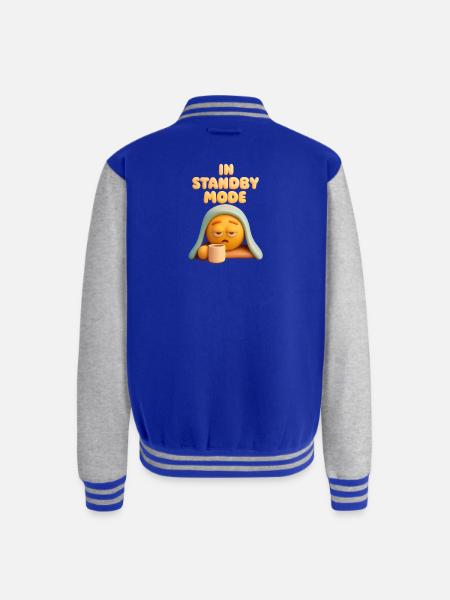 Standby Mode Sleepy face - Unisex College Sweat Jacket - royal/heather grey
