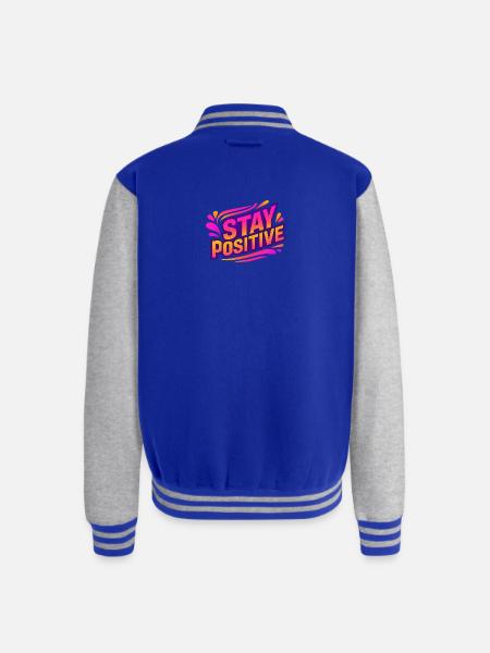 Stay Positive Neon Splash - Unisex College Sweat Jacket - royal/heather grey