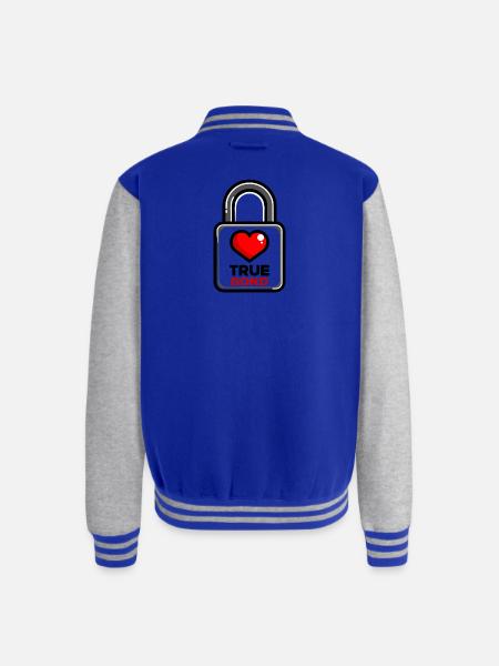 a-simple-flat-vector-padlock-with-clean-rounded - Unisex College Sweat Jacket - royal/heather grey