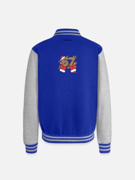Holiday Gingerbread 6 7 Meme - Unisex College Sweat Jacket - royal/heather grey