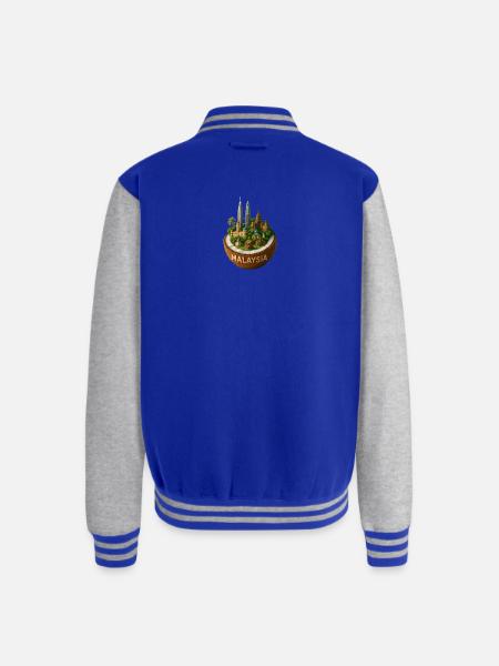 Malaysia Coconut Cityscape - Unisex College Sweat Jacket - royal/heather grey