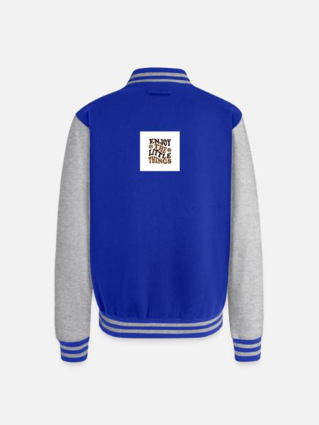 Enjoy The Little Things Retro - Unisex College Sweat Jacket - royal/heather grey