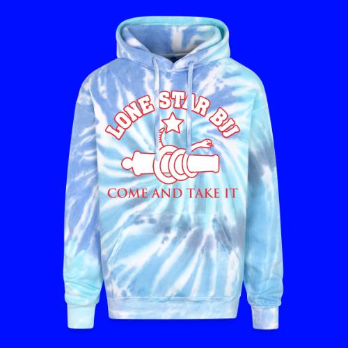 LONE STAR BRAZILIAN JIU-JITSU - Red and white - Adult Tie Dye Hoodie