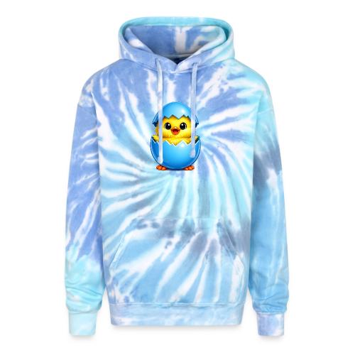 Easter Chick Blue - Adult Tie Dye Hoodie