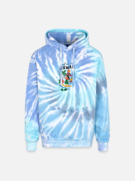 Hawaii Adventure Summer Tee - Adult Tie Dye Hoodie - blue lagoon