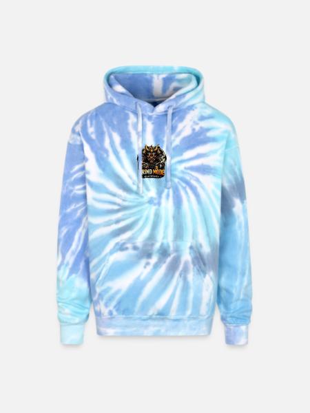 Grind Mode Warrior Hustle - Adult Tie Dye Hoodie - blue lagoon