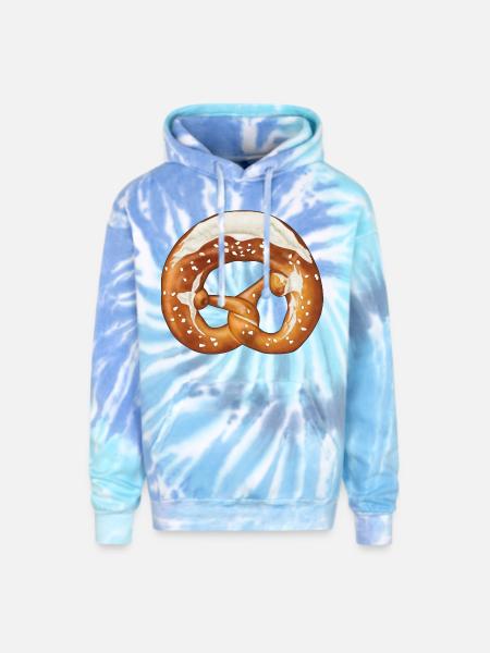 Pretzel - Adult Tie Dye Hoodie - blue lagoon