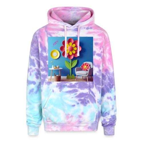 Flower design and harmony of environmental well-be - Adult Tie Dye Hoodie