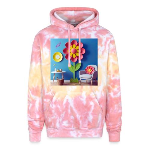 Flower design and harmony of environmental well-be - Adult Tie Dye Hoodie