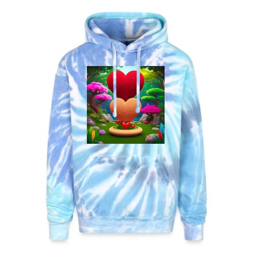 Double Heart, fantasy, nature and fantasy - Adult Tie Dye Hoodie