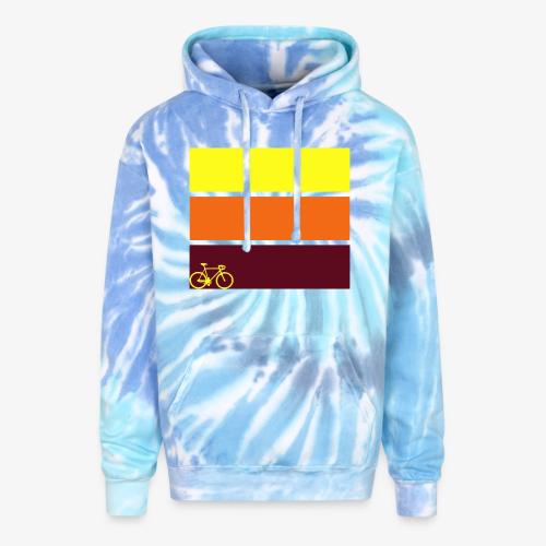 tricolor with bicycle - Adult Tie Dye Hoodie