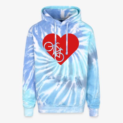 Bike in heart - Adult Tie Dye Hoodie