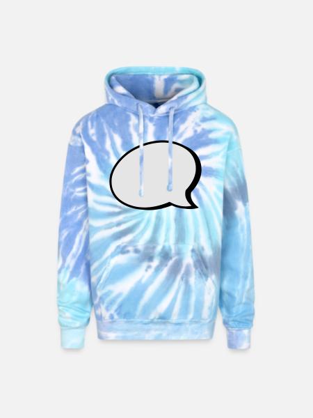 speech bubble - Adult Tie Dye Hoodie - blue lagoon