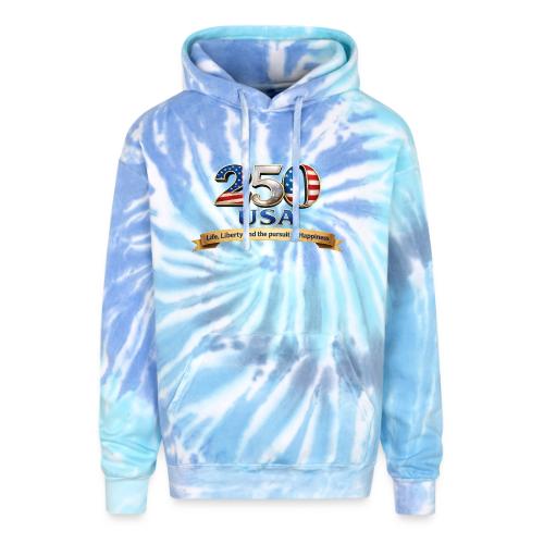 250 USA Liberty Banner - Adult Tie Dye Hoodie