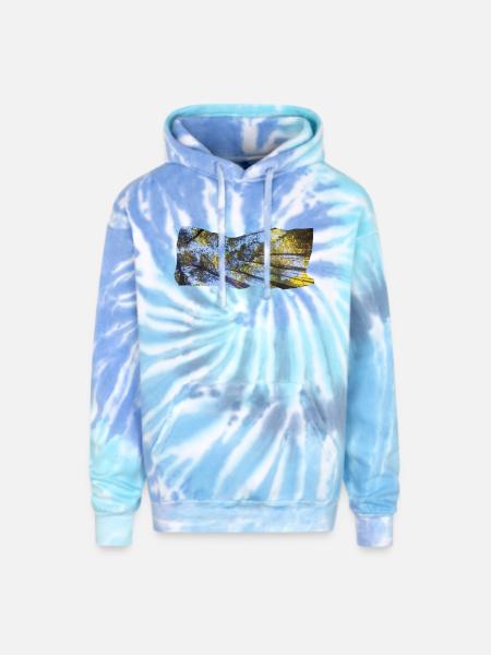 Skyward Pines - Adult Tie Dye Hoodie - blue lagoon