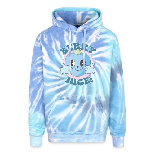 Berry Nice! Cute Blueberry Thumbs Up - Adult Tie Dye Hoodie