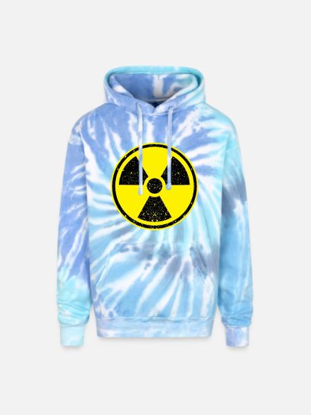 Nuclear Radiation symbol - Adult Tie Dye Hoodie - blue lagoon