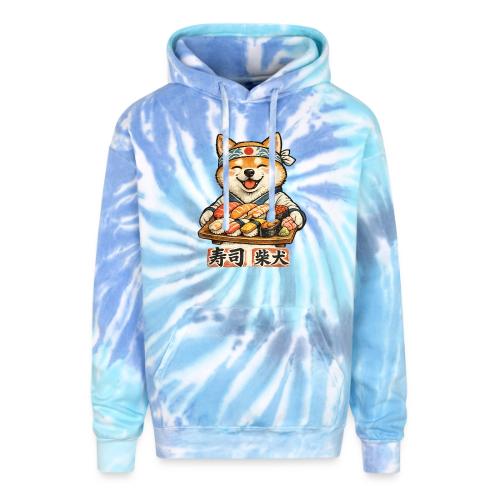 Funny Shiba Inu Sushi Kawaii Dog Tee - Adult Tie Dye Hoodie