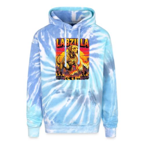 Labzilla Giant Yellow Labrador Monster Tee - Adult Tie Dye Hoodie