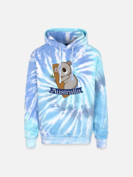 Australia - Adult Tie Dye Hoodie - blue lagoon