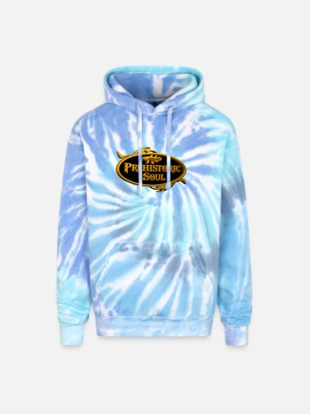 Prehistoric Soul - Adult Tie Dye Hoodie - blue lagoon